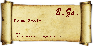 Brum Zsolt névjegykártya
